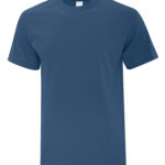Front view of blank Neptune blue t-shirt