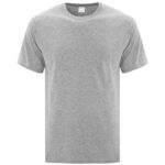 Front view of blank athletic heather grey t-shirt