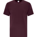 Front view of blank maroon t-shirt