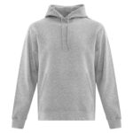 Front view of blank athletic heather grey hoodie