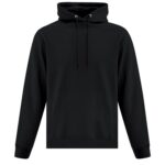 Front view of blank black hoodie