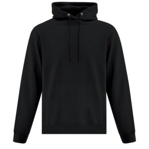 Front view of blank black hoodie
