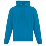 Front view of blank sapphire hoodie